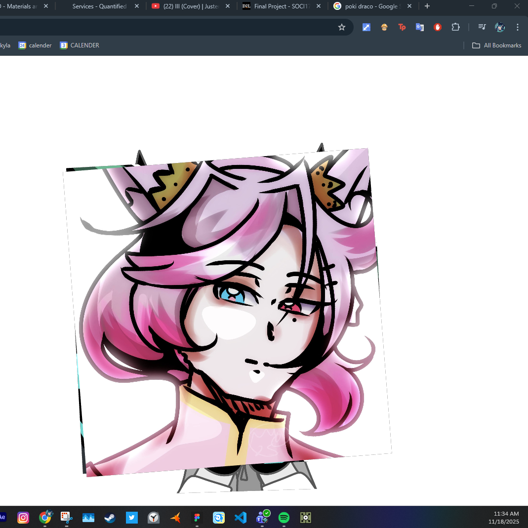 playing around with the One image with a white background. It reminds me of another face cam tracking service. theres a subculture known as vtubers who use similar technology to animate their avatars to their facial movements.