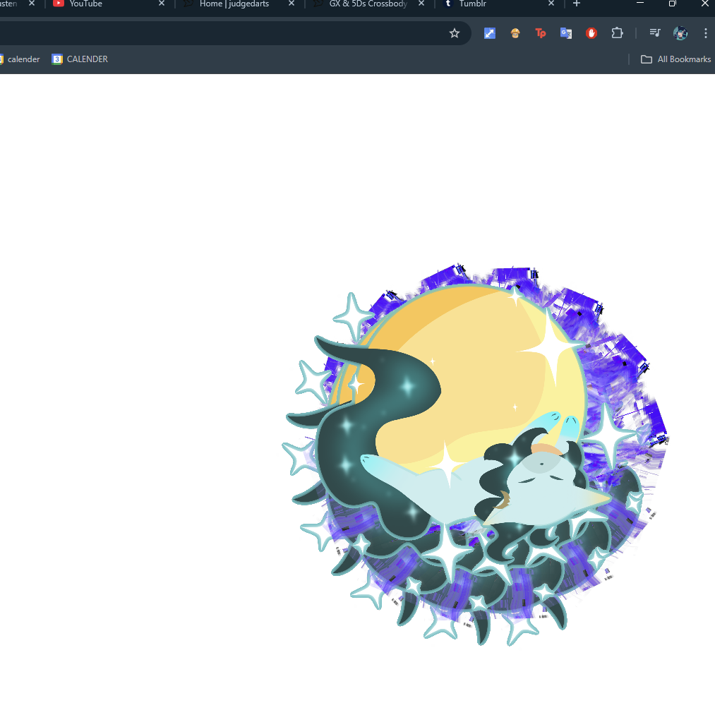 I played around with the stars that were featured in the artwork. When there are several copies rotating around based off the user's movements, it looks like the fox is sleeping on the sun instead of the moon.