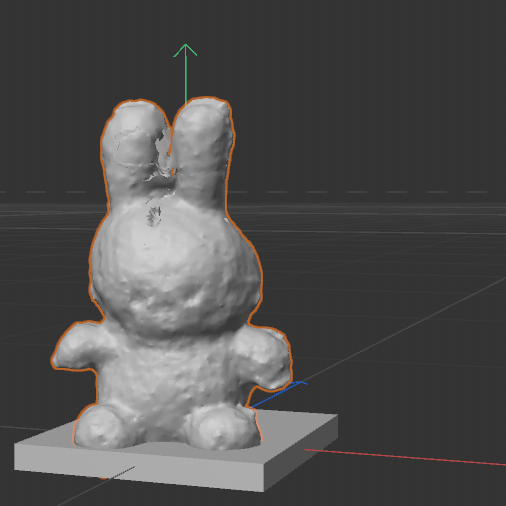 I used a prism as the base of my model since I did not know how to seal the holes found on the scan, despite playing around with the mesh, since the model itself is hollow, the mesh would break or connect with the inner wireframe of the model, distorting it.