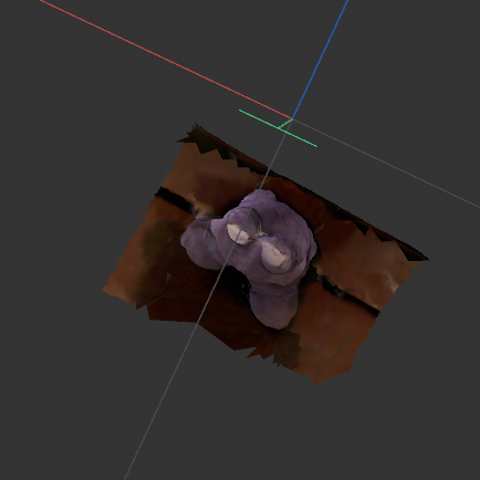 birds eye view of a scanned Model after I had imported it into C4D.