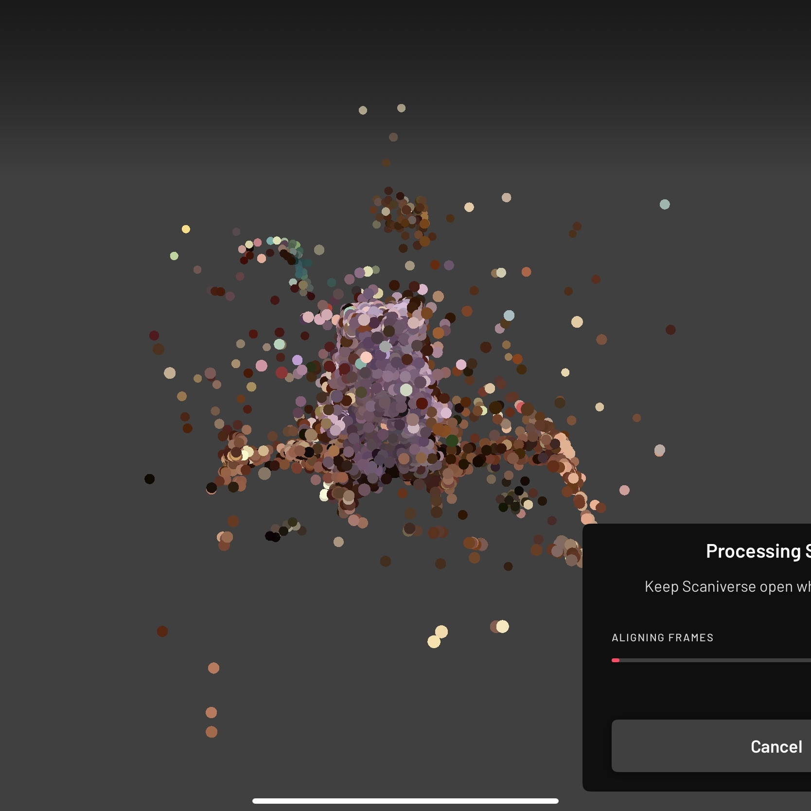 I Liked looking at the dots that my device picked up before rendering the scan into an interactable object.