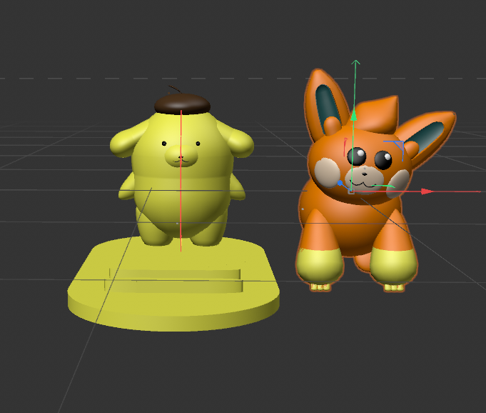 Putting my first and second models alongside each Other to observe if I need to make any changes at all and evaluate my progress
                 during this activity. At this point in time, I was feeling confident in my skills 
                 using C4D and was ready to tackle more modeling tasks