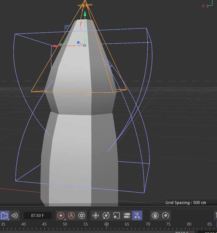 This is an image of me figuring out how to scuplt the unique shape of the model before coloring it in. I created the model by starting
                 at the bottom and working my way up to the cap of the candy jar