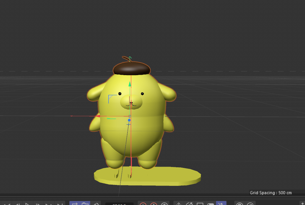 front view of my second model before I combined it to the stand base I made. My process was creating the base first then making the model second to add onto it later.