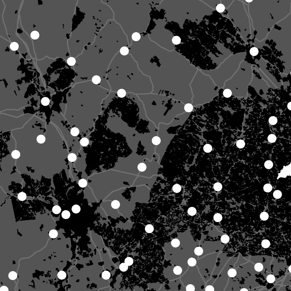 Playing around with the land markers features to represent different points of interests. Thsi In my mind, overcrowded the map greatly since any building or road can be seen as a POI depending on the features.