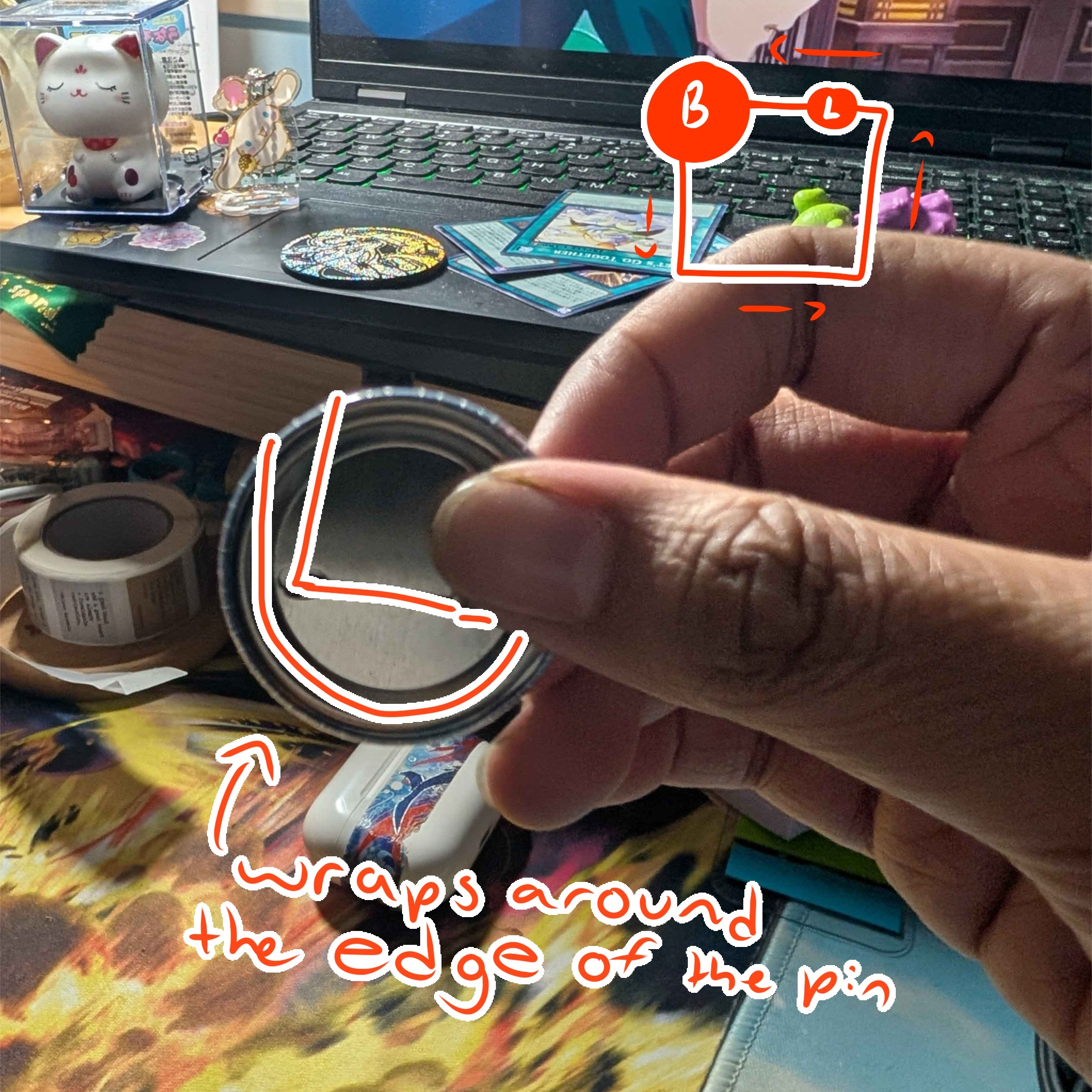 Wire layout for the badge.