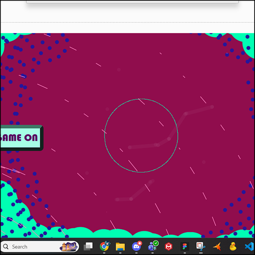 I began with analyzing code existing and not really caring too much about color choice. I frankly hate the colors I chose here and at the time, I think I was mostly focused on making the sketch work before focusing on making visual changes.
