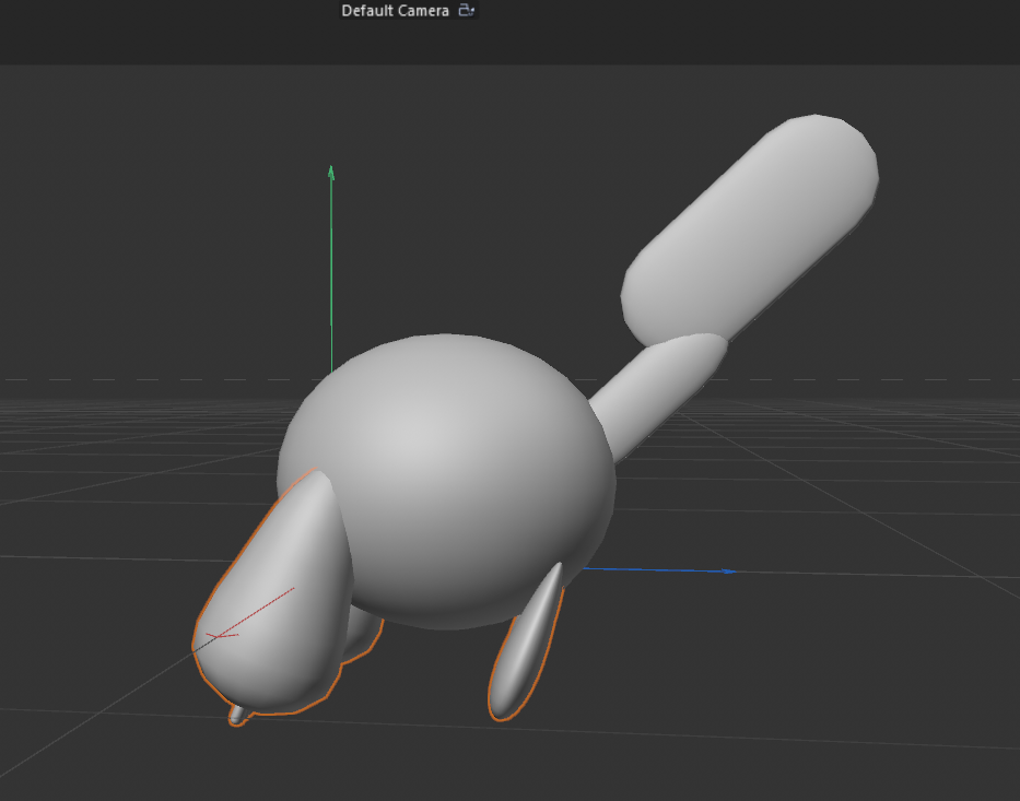 side view of my first model, A lot of squished or stretched spheres were used to sculpt the body depending on the purpose I had for it.
                 I was pretty happy with how the process was going